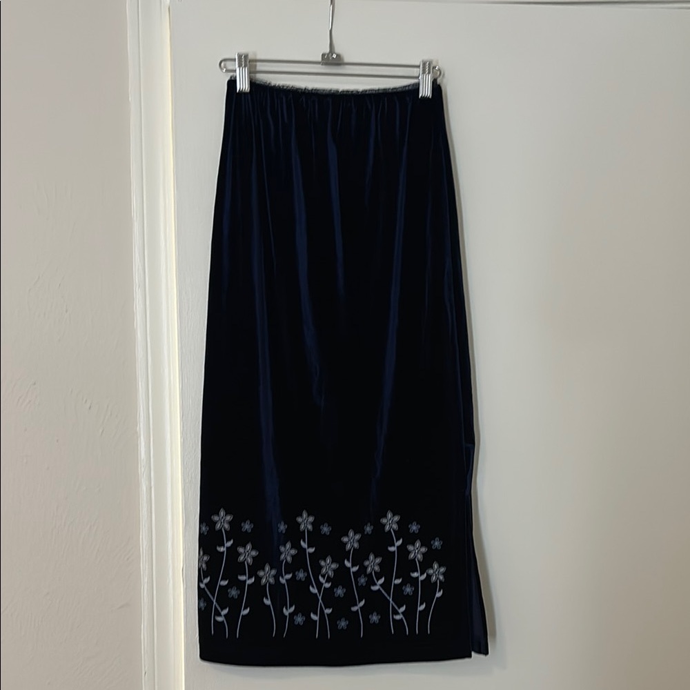 Vintage Navy Floral Skirt